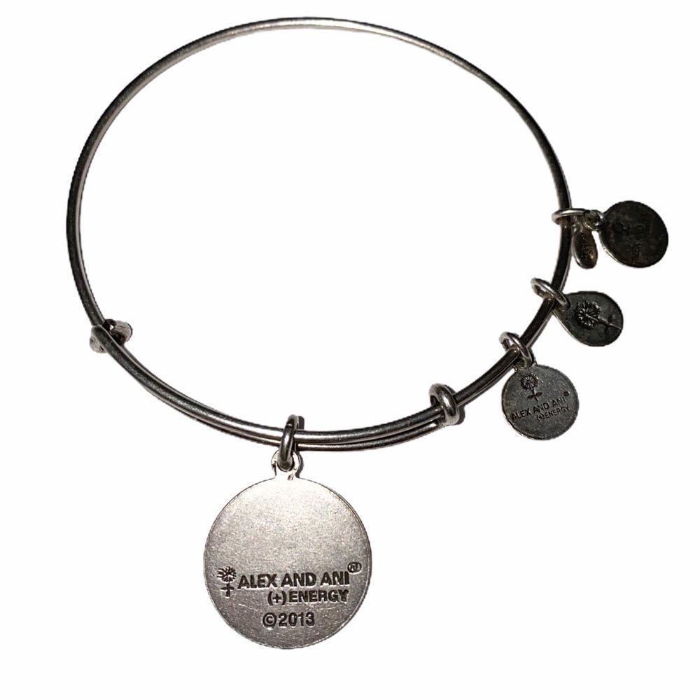 Alex And Ani Initial E Charm Bangle Bracelet - image 2
